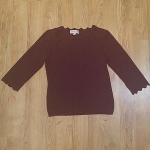 Burgundy Philosophy 3/4 Sleeve Top